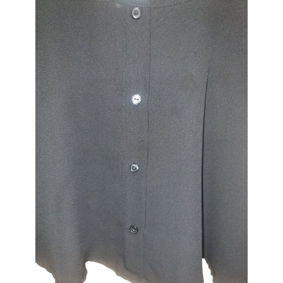 Ambiance Apparel Womens Camisole Tank Top S Black Button Front Adjustable Straps - Picture 2 of 5